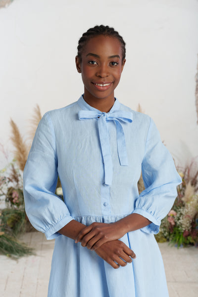 Jasmine Dress, 3/4 Sleeve, Skye Blue
#color_skye-blue