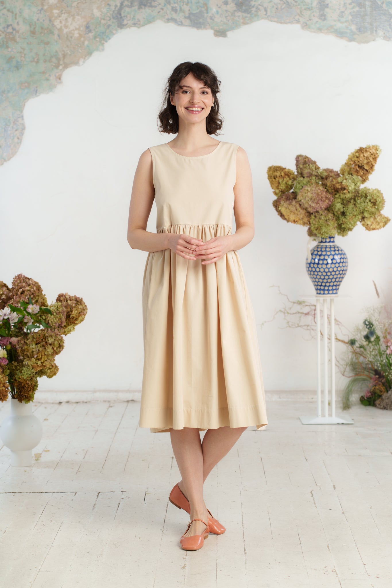 Petticoat, Sleeveless, Beige
#color_beige