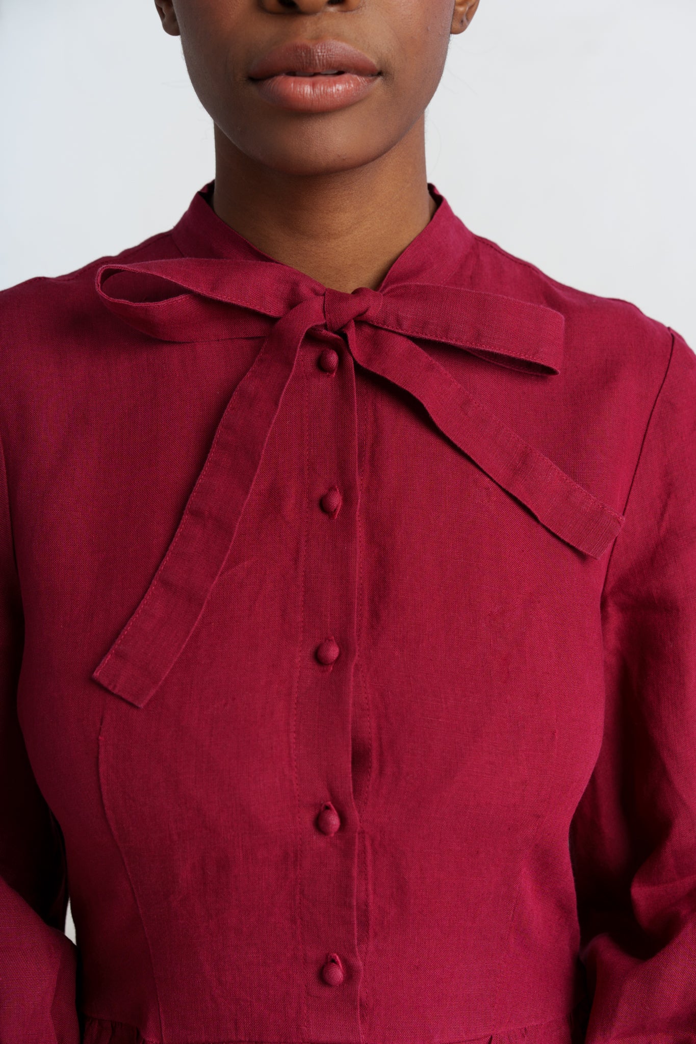 Jasmine Dress, 3/4 Sleeve, Marsala Red
#color_marsala-red