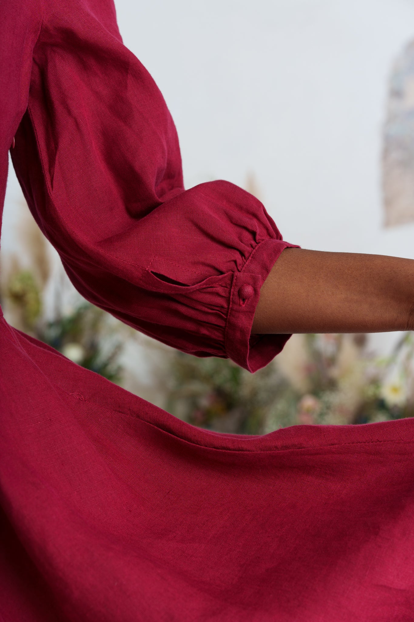 Jasmine Dress, 3/4 Sleeve, Marsala Red
#color_marsala-red
