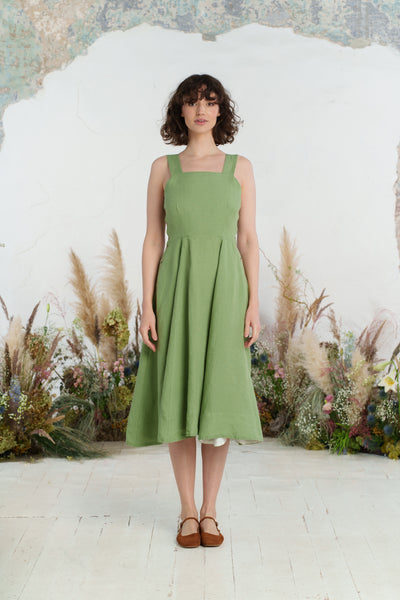 Pinafore Dress, Sleeveless, Matcha Latte
#color_matcha-latte