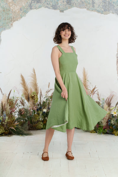 Pinafore Dress, Sleeveless, Matcha Latte
#color_matcha-latte