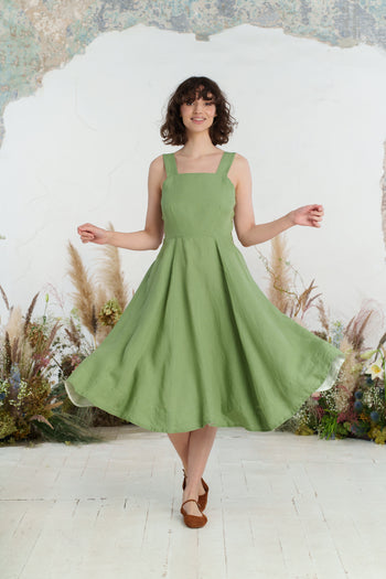 Pinafore Dress, Sleeveless, Matcha Latte
#color_matcha-latte