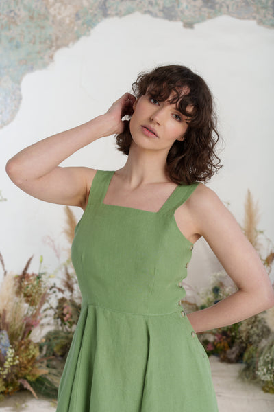 Pinafore Dress, Sleeveless, Matcha Latte
#color_matcha-latte