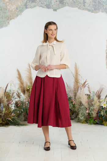 Jasmine Shirt, Long Sleeve, Milky White
#color_milky-white