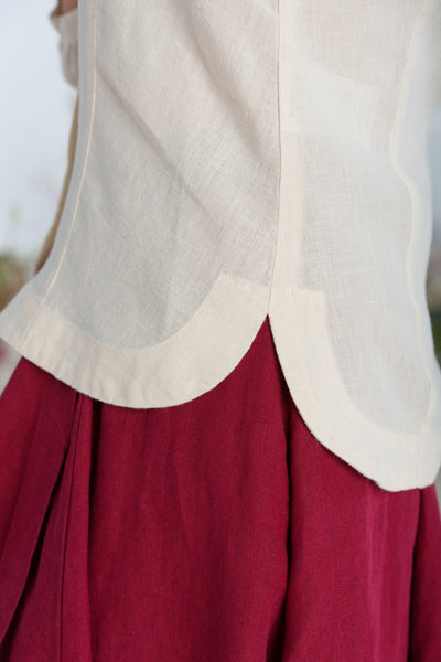 Jasmine Shirt, Long Sleeve, Milky White
#color_milky-white