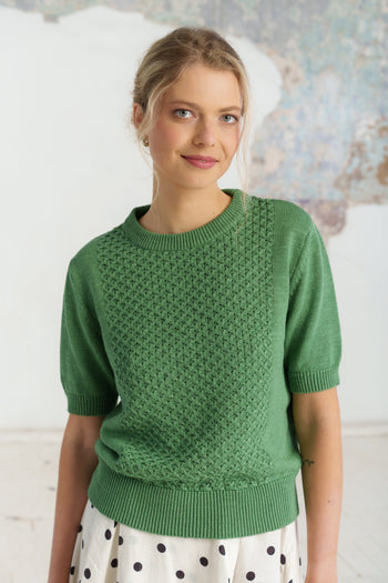 Elaine Top, Short Sleeve, Matcha Latte #color_matcha-latte