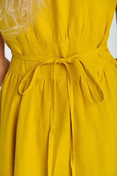 Diane Dress, Ruffle Sleeve, Daisy Yellow
#color_daisy-yellow