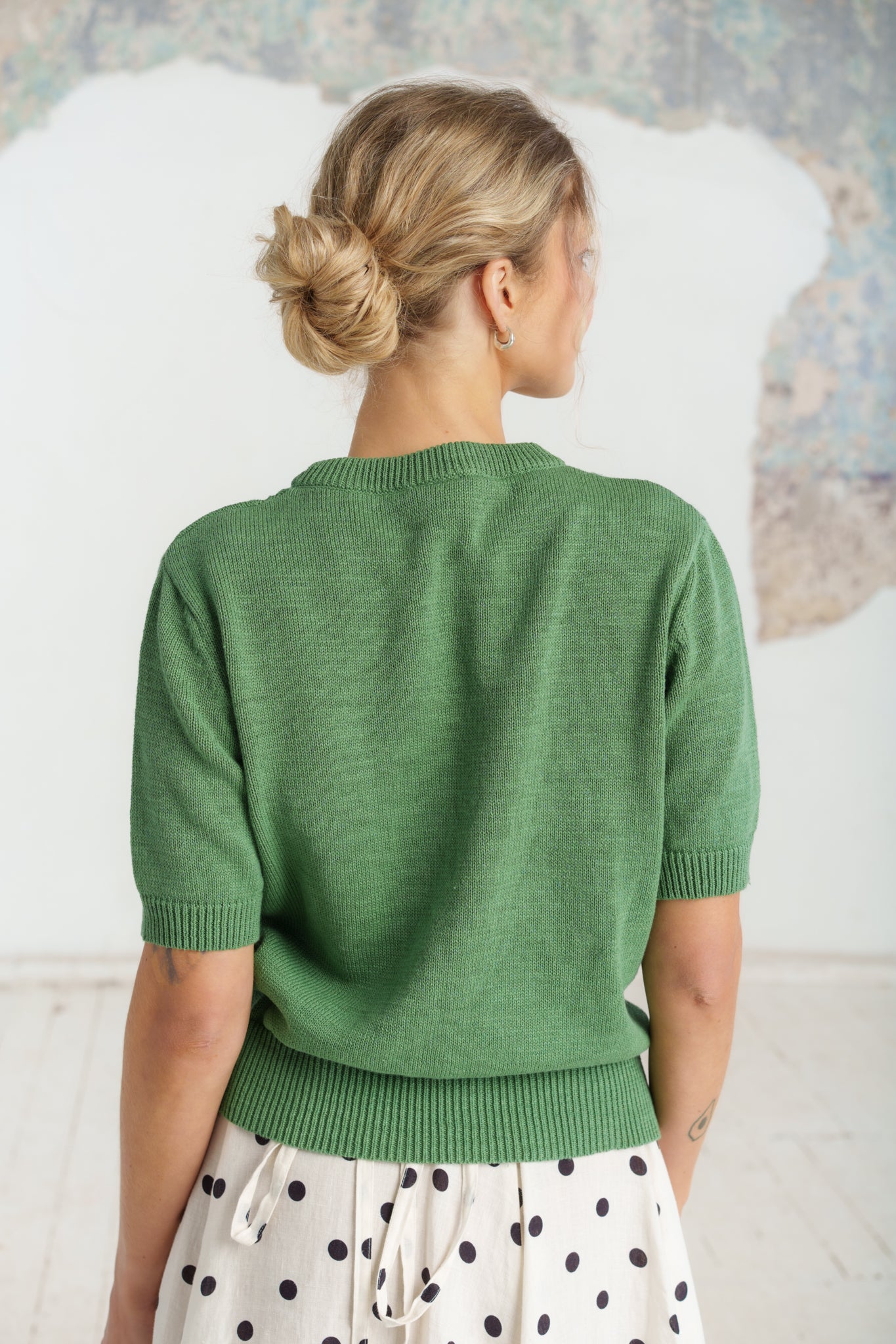 Elaine Top, Short Sleeve, Matcha Latte #color_matcha-latte