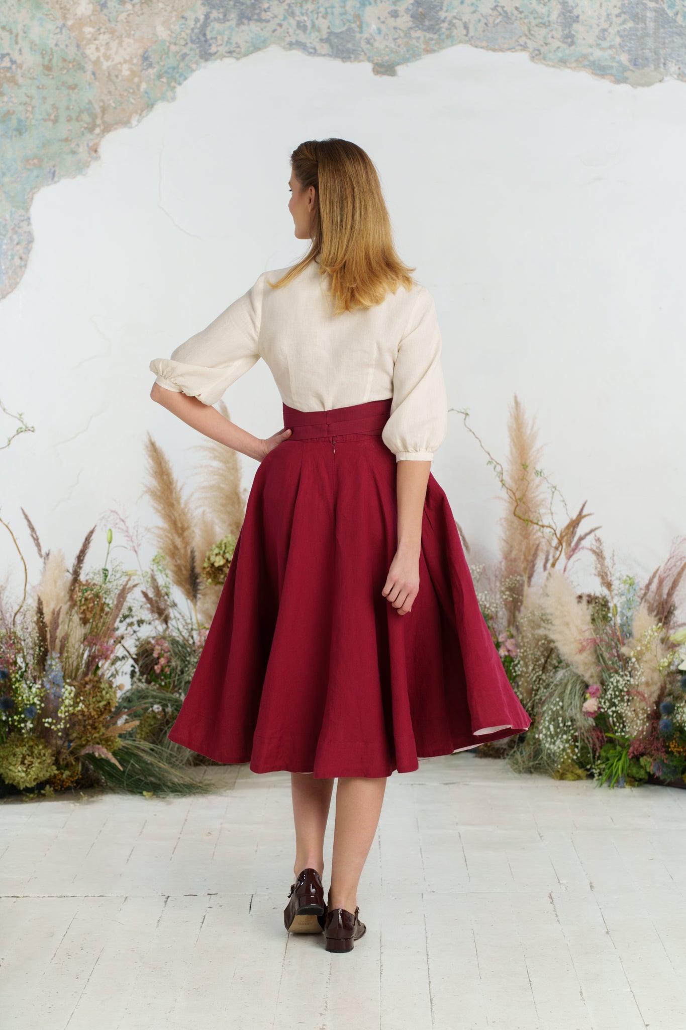 Ribbon Belt#color_marsala-red