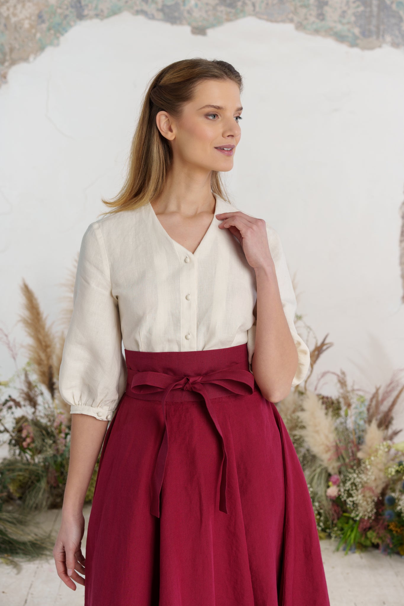 Ribbon Belt#color_marsala-red