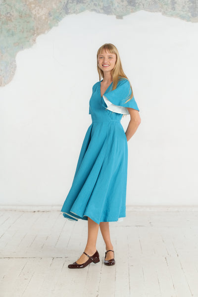 Wrap Dress, Butterfly Sleeve, Hawaiian Ocean
#color_hawaiian-ocean