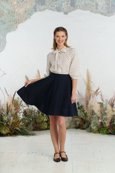 Mini Wrap Skirt, Night Navy
#color_night-navy