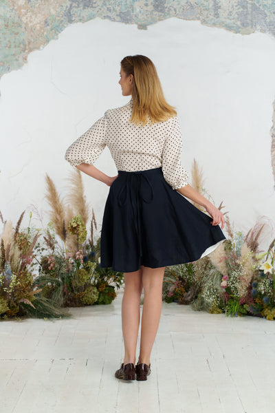 Mini Wrap Skirt, Night Navy
#color_night-navy