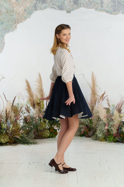 Mini Wrap Skirt, Night Navy
#color_night-navy