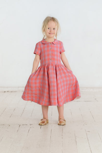 Mini Me Classic Dress, Short Sleeve, Pink Gingham
#color_pink-gingham