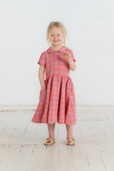 Mini Me Classic Dress, Short Sleeve, Pink Gingham
#color_pink-gingham