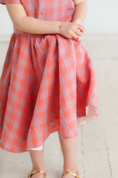 Mini Me Classic Dress, Short Sleeve, Pink Gingham
#color_pink-gingham