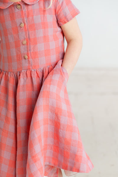 Mini Me Classic Dress, Short Sleeve, Pink Gingham
#color_pink-gingham