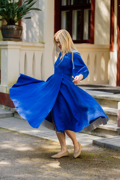 Wrap Gaia Dress, 3/4 Sleeve, Royal Blue
#color_royal-blue