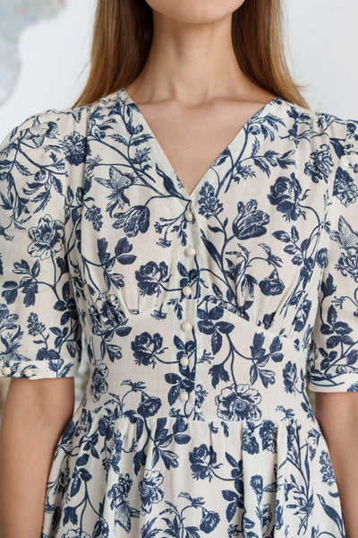 Diane Dress, Puffed Sleeve, Ink Rose
#color_ink-rose