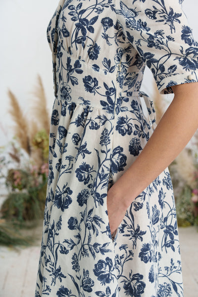 Diane Dress, Puffed Sleeve, Ink Rose
#color_ink-rose