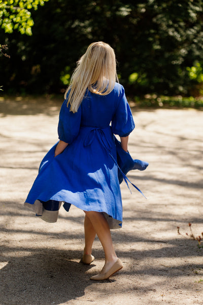 Wrap Gaia Dress, 3/4 Sleeve, Royal Blue
#color_royal-blue