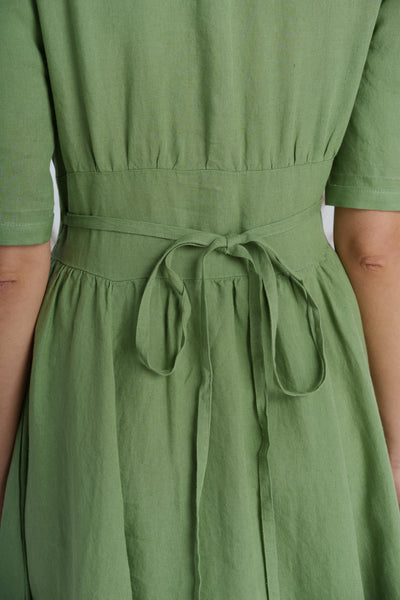 Diane Dress, Puffed Sleeve, Matcha Latte
#color_matcha-latte