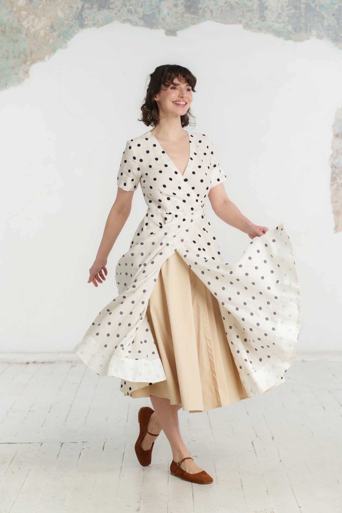 Petticoat Skirt, Wrap, Beige#color_beige