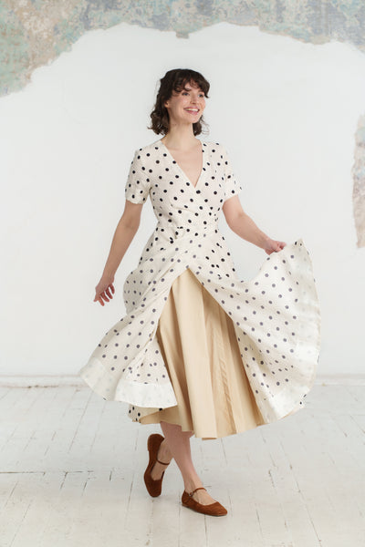 Petticoat Skirt, Wrap, Beige#color_beige