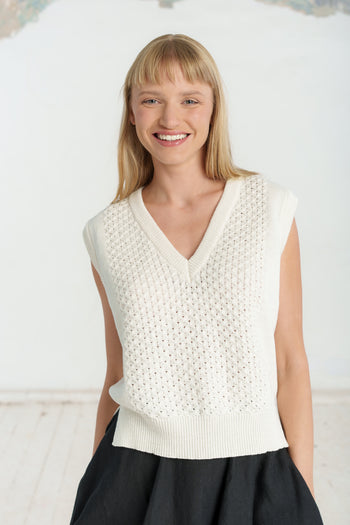 Elaine Vest, Sleeveless, White Magnolia #color_white-magnolia