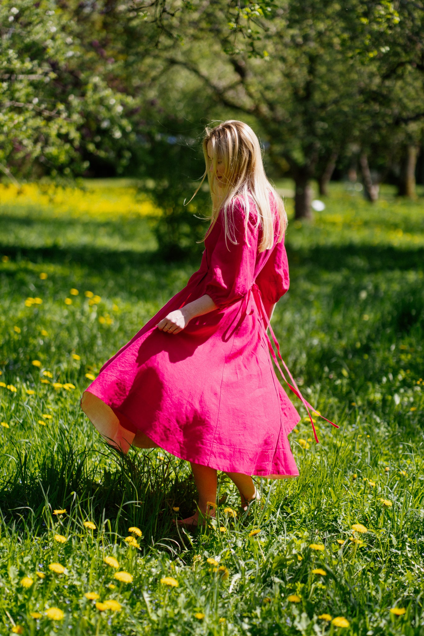 Wrap Gaia Dress, 3/4 Sleeve, Wild Raspberry
#color_wild-raspberry