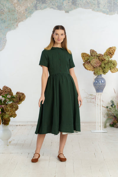 Classic Dress, Short Sleeve, Evergreen#color_evergreen