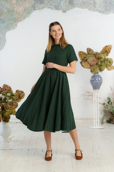 Classic Dress, Short Sleeve, Evergreen#color_evergreen