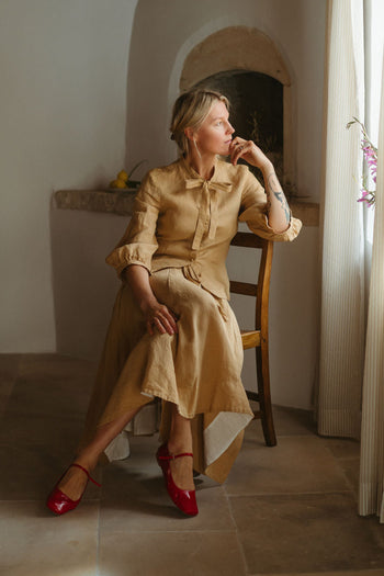 Jasmine Shirt, 3/4 Sleeve, Milk & Honey
#color_milk-honey