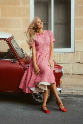 Classic Dress, Short Sleeve, Pink Gingham
#color_pink-gingham