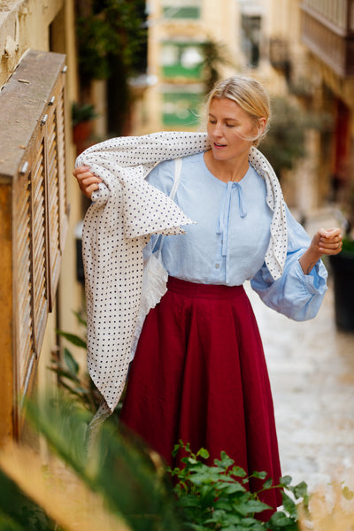 Clementine Shirt, Long Sleeve, Skye Blue
#color_skye-blue
