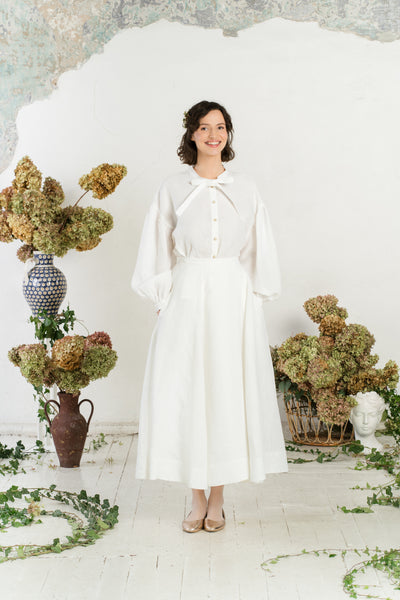 Clementine Shirt, White Magnolia