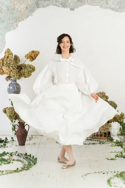 Clementine Shirt, White Magnolia