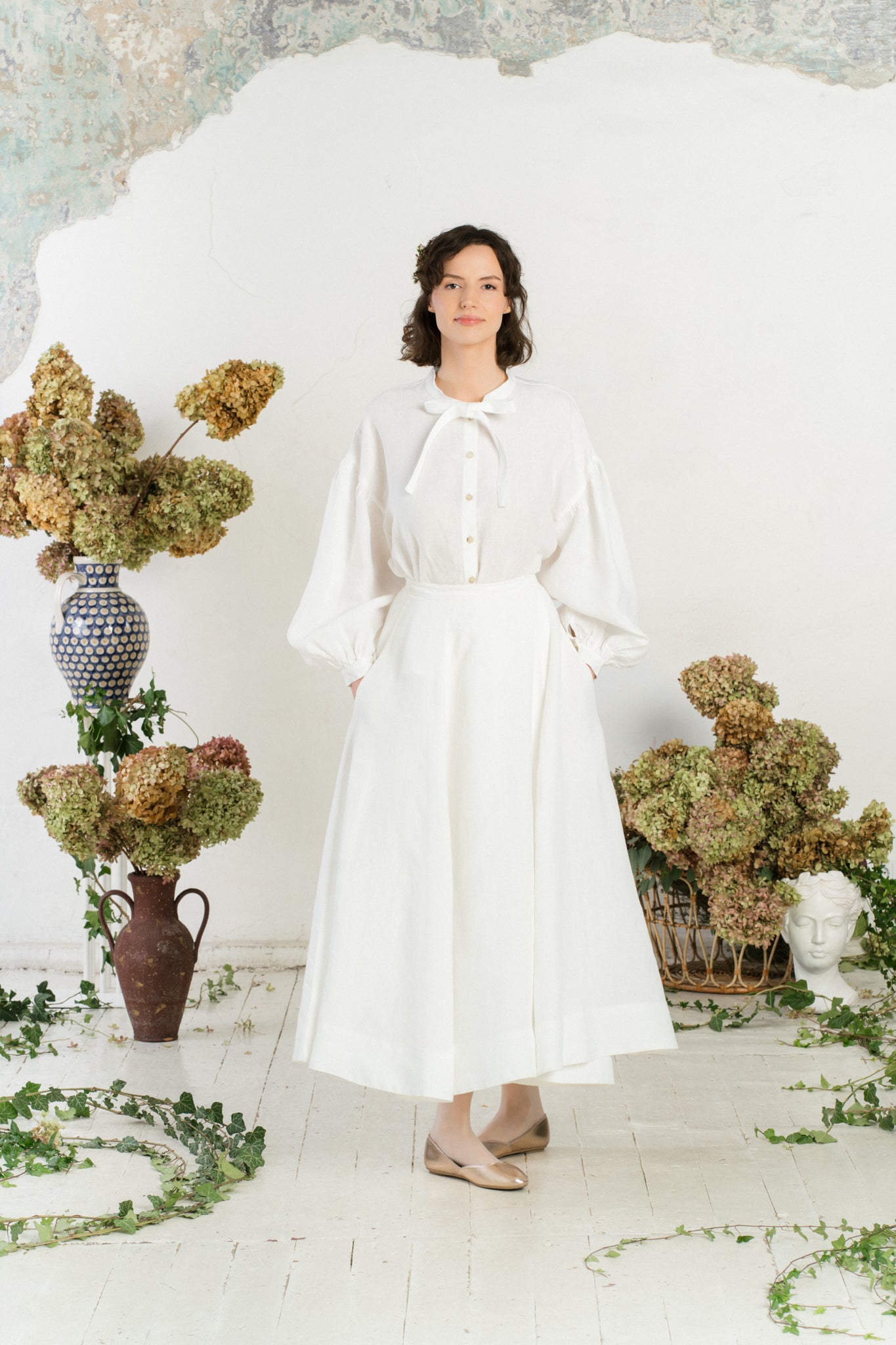 Clementine Shirt, White Magnolia