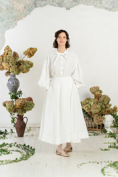 Clementine Shirt, White Magnolia