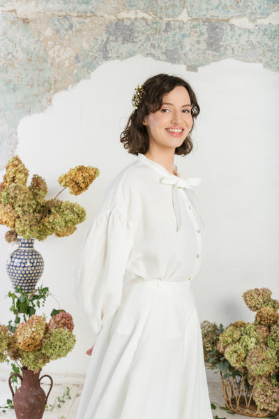 Clementine Shirt, White Magnolia