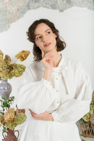 Clementine Shirt, White Magnolia