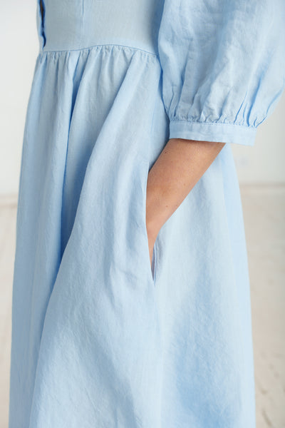 Jasmine Nursing Dress, 3/4 Sleeve, Skye Blue