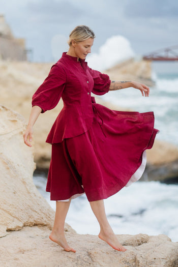 Wrap Skirt, Marsala Red
#color_marsala-red
