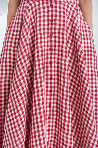 Evelyn Skirt, Red Gingham #color_red-gingham