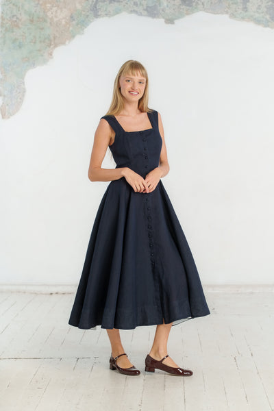 Underhill Dress, Sleeveless, Night Navy#color_night-navy