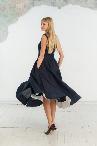 Underhill Dress, Sleeveless, Night Navy#color_night-navy