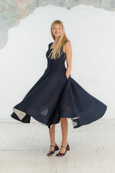 Underhill Dress, Sleeveless, Night Navy#color_night-navy