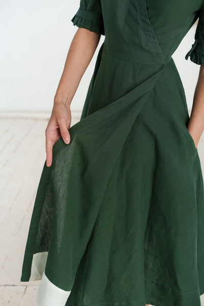 Darcy Dress, Short Sleeve, Evergreen#color_evergreen